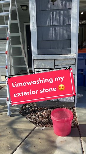 Limewash Exterior Stone Before & After: A Budget-Friendly DIY