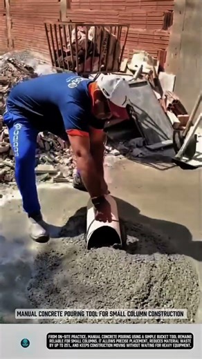 Manual Concrete Pouring tool for small column construction #tools