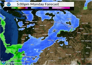 ❄️ Another winter system will push into the region tomorrow, ushering in widespread precipitation through Wednesday. Valleys will see a few inches of snow with periods of rain, while the mountains will see up to a few feet of fresh snow. Conditions will also be windy! #idwx #orwx | US National Weather Service Boise Idaho