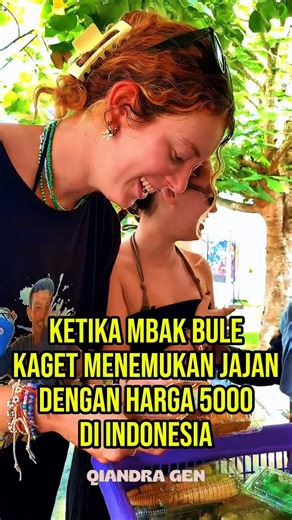Ketika mbak bule kaget menemukan jajanan pasar dengan harga lima ribu di Indonesia #shorts