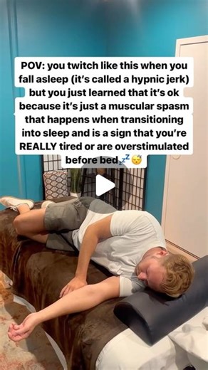 James Moore on Instagram: "Do you twitch while you sleep? It’s called a hypnic jerk which is a muscular spasm of many different muscles! It’s very normal and nothing to worry about but it can be a good sign that you’re really tired, really stressed, or having too many stimulants before bed! FOLLOW to be well! This is NOT medical advice! This is educational and entertainment. Always consult doctor for specifics about you! #Sleep"