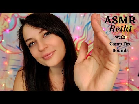 ASMR Reiki (w/Campfire Sounds) For Love Attraction & Heart Chakra Healing Soft Spoken Plucking