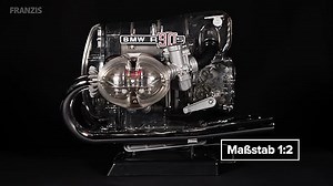 Franzis BME019 67009 0 BMW R 90 S Boxermotor originalgetreues Modell, Bausatz mit schaltbarem 5 Gang Getriebe, über 200 Teile und Begleitbuch, bunt
