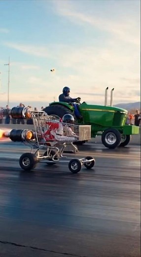 Epic Drag Race: Rocket Cart vs Tractor!
