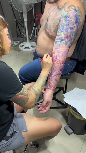 81K views · 2.4K reactions | Cover up Tattoo(Stencil / Drawing) By:...