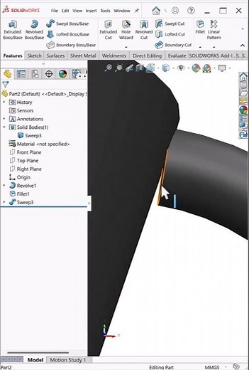 Align with End Face in Sweep | SolidWorks Trick #shorts
