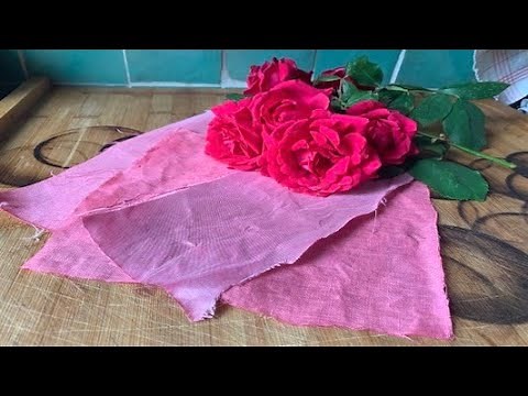 Rose petal fabric dye