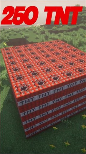 250 TNT Explosion Destroys Everything 💥 #minecraft #shorts #explosion