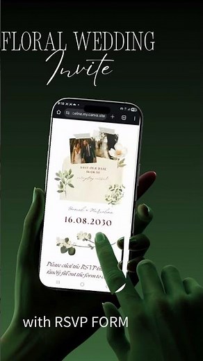 Floral Wedding Website Template | Editable Canva Design with RSVP Link