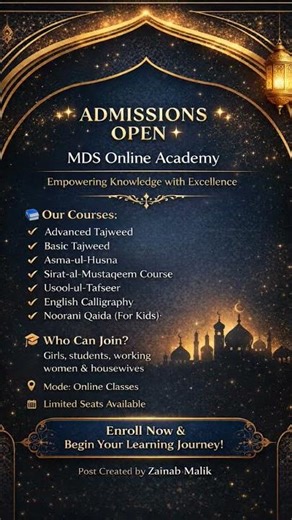 Admissions Open | MDS Online Academy | Tajweed, Calligraphy & Islamic Courses#MDSAcademy