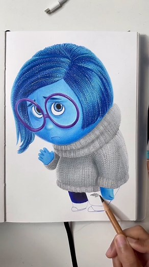 19K views · 878 reactions | ASMR Drawing Sadness from Inside out #sketchbook #disneyart | valerieespino.arts | Facebook