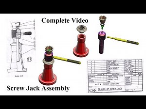 How to make Screw Jack Screw Assembly and All Parts video in Solidworks
