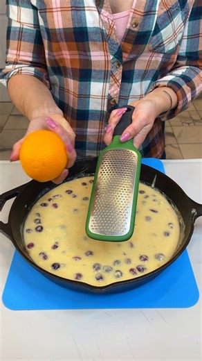 16K views · 90 reactions | Cake For Breakfast I make a fruity fall skillet cake using orange juice that's perfect with coffee | Rae in the Life | Facebook