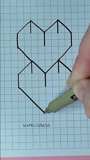 How to draw a 3D heart #3Dheart #3D