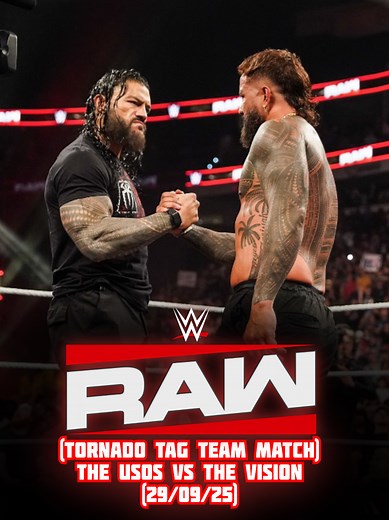 WWE Raw (29/09/25) [Yesterday] (Tornado Tag Team Match) The Usos vs The Vision ⭐️[HIGHLIGHT]⭐️ #theusos #thevision #romanreigns #highlight #wweraw