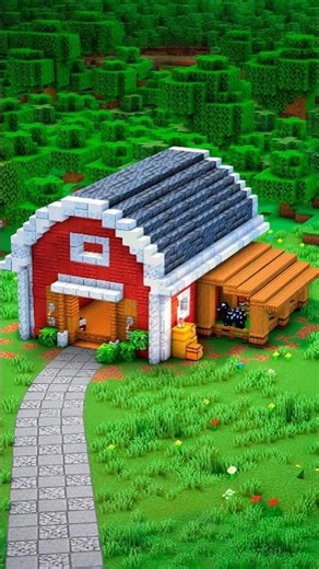 Simple Barn in Minecraft!