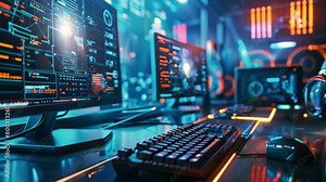 Organized Computer Desk Setup With Keyboard, Mouse, and Monitor