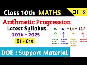 Class 10 Maths Chapter 5 Arithmetic Progression Support Material | Q1 - Q10