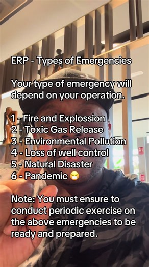 #ERP Types of Emergencies Identified