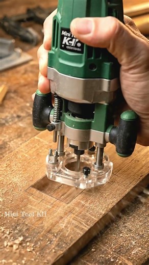 Hand Using Plunge Router Wood #miniature