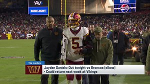 The Insiders on @NFLGameDay Morning with @MikeGarafolo and @TomPelissero: #Commanders QB Jayden Daniels is out today but has a chance next week; #Giants QB Jaxson Dart returns from a concussion; The #Vikings did try to retain Sam Darnold before he left for Seattle. | Ian Rapoport
