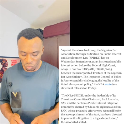 12K views · 176 reactions | Nigerian Bar Association sued Nigerian Police to court over Tinted Glasses Permit. | Nifty Global | Facebook