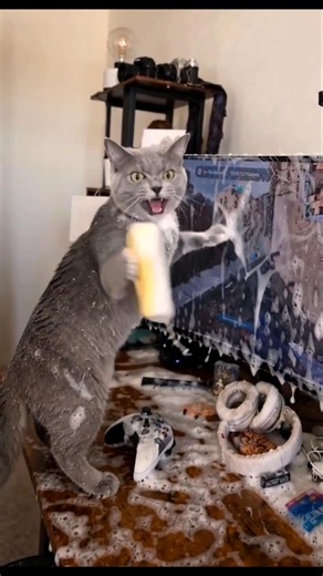 cat You ruined my computer 😲 #comedy #cat #shorts #viral #funny