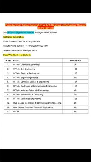 UG Physical Reporting Date out 2026 NIT Hamirpur HP