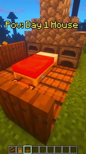 🏡Pov: You make Day 1 House in Minecraft! #minecraft #recommended