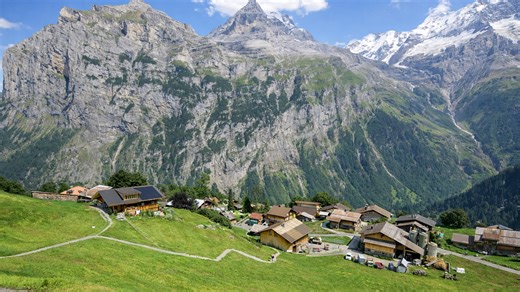 Gimmelwald Switzerland hidden alpine village walk (4K)