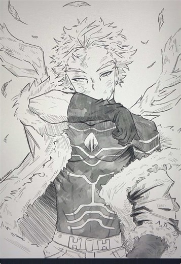 Drawing New Hawks from My Hero Academia