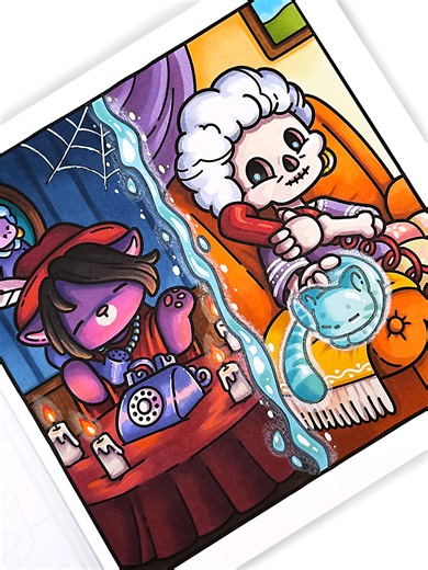 ☎️ Calling Grandma | Spooky Life Coloring Book by Jade Summer #coloring #coloringbook #colortok #colorwithme #jadesummer