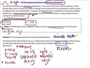 Normal Approximation to the Binomial Distribution