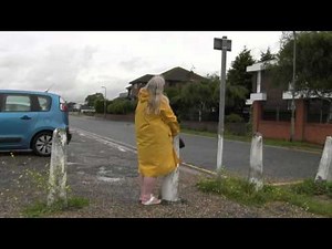 Colleen's heavy yellow pvc mac at Canvey Island Essex