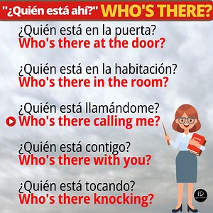 17K views · 970 reactions |  “Who’s there?” – ¡Perfecta para principiantes! Una frase simple, pero útil para mejorar tu inglés básico. Empieza a usarla en tus conversaciones y aumenta tu vocabulario. ¡Practica con nosotros!  - - - - #InglésDefinitivo #LearnEnglish #EnglishTips #StudyEnglish #EnglishFluency #EnglishGrammar #InglésFácil #AprendeInglés #EnglishVocabulary #InglésParaLatinos #InglésRápido | Inglés Definitivo | Facebook