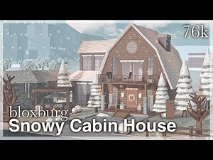 Bloxburg - Snowy Cabin House Speedbuild (exterior)