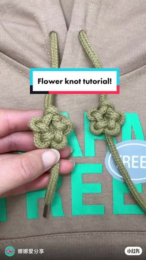how to tie a cute flower knot for your hoodies ◡̈ #lifehack #hoodies #accessories #flowerknot #knottutorial