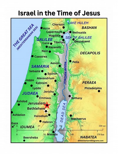 Israel in Time of Jesus Map for Bible Study (digital Download) - Etsy