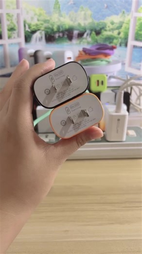 66W Dual-Port Adapter with Cable. One Set Charger. Soft Silicone Cable, 1 Meter long.