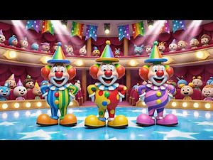 Three Little Puppet Clowns Giggle Giggle Giggle | Fun Circus Song & Kids Rhymes