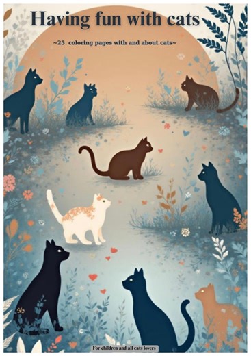 Cat Coloring Book: 25 Pages for Children and Cat Lovers (PDF Download) - Etsy