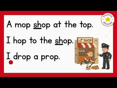 Word Family OP Words Reading Practice with Phonics CVC Words