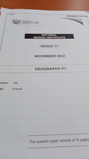 Grade 11 Geography Revision: November 2022 Paper 1