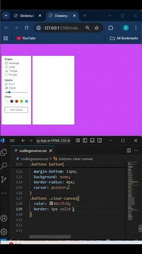 🎨 Drawing Application in HTML & CSS | Create Your Own Paint App 🖌️