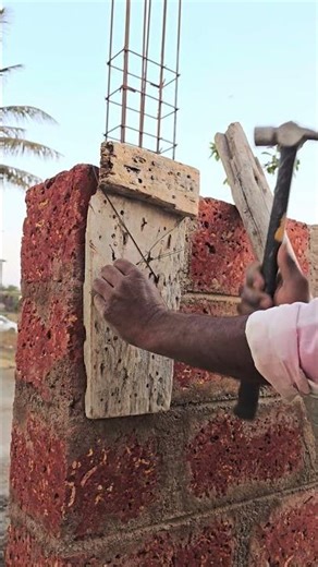 Window top Lintel support shuttering tying wire fitting Work