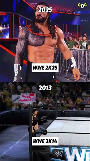 Roman Reigns WWE 2K25 VS WWE 2K14 🔥☝🏻#shorts #wwe #wwe2k25 #romanreigns #wwe2k14 #wweshorts