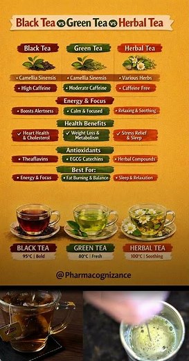 Black Tea vs Green Tea vs Herbal Tea 🍵 | Which Is Healthiest?