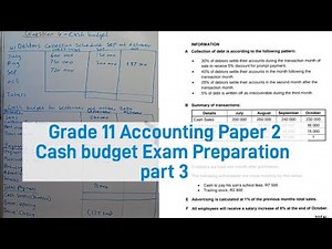 Grade 11 Accounting Paper 2 : Cash Budget Exam Preparation Part 3