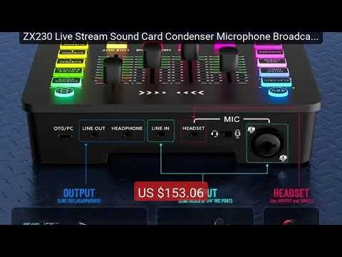ZX230 Live Stream Sound Card Condenser Microphone Broadcast Ki... — Best Buy 2026 | Great Quality!