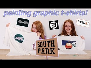 Painting our favourite things on white t-shirts *DIY custom painted graphic tees | Ruby and Raylee